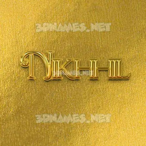 nikhhil in All Gold style - 3D name wallpaper