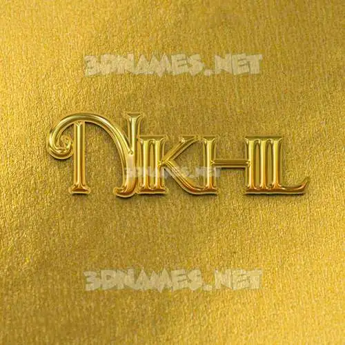 nikhil in All Gold style - 3D name wallpaper
