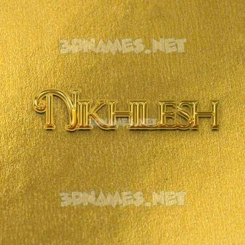 nikhilesh in All Gold style - 3D name wallpaper