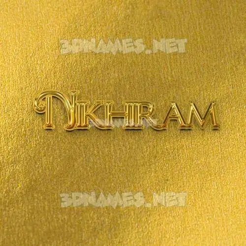 nikhiram in All Gold style - 3D name wallpaper