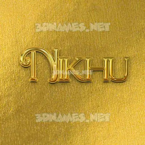 nikhu in All Gold style - 3D name wallpaper
