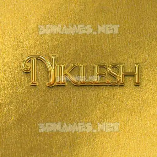 niklesh in All Gold style - 3D name wallpaper niklesh in All Gold style - 3D name wallpaper