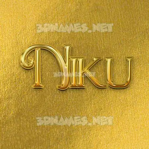 niku in All Gold style - 3D name wallpaper