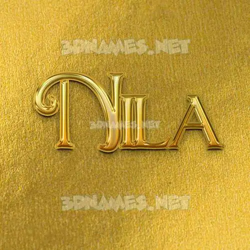 nila in All Gold style - 3D name wallpaper