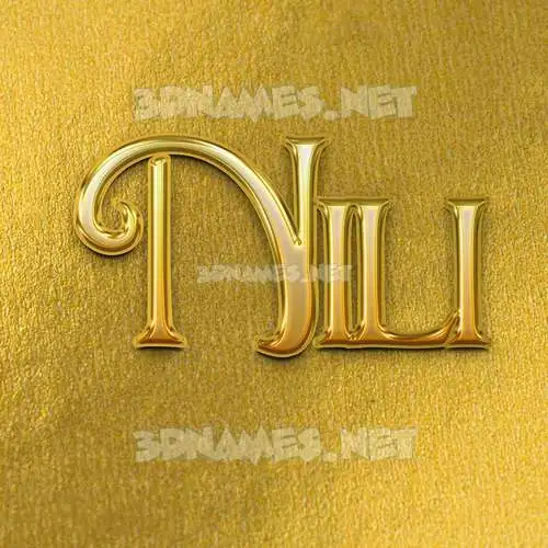 nili in All Gold style - 3D name wallpaper