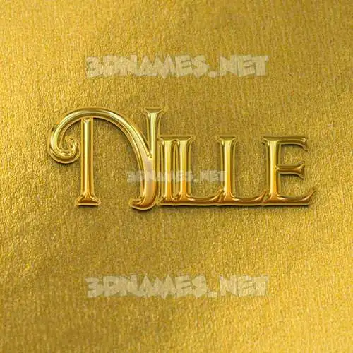 nille in All Gold style - 3D name wallpaper