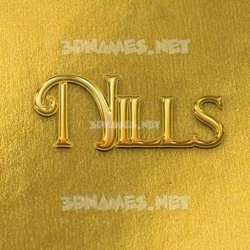 nills in All Gold style - 3D name wallpaper nills in All Gold style - 3D name wallpaper