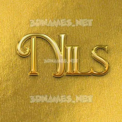 nils in All Gold style - 3D name wallpaper