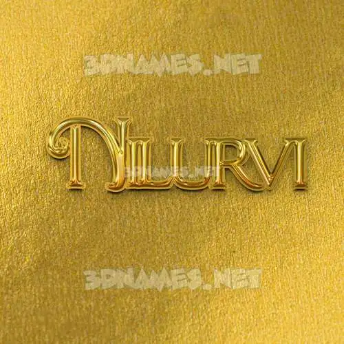 nilurvi in All Gold style - 3D name wallpaper