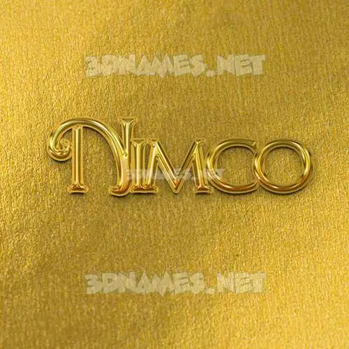 nimco in All Gold style - 3D name wallpaper