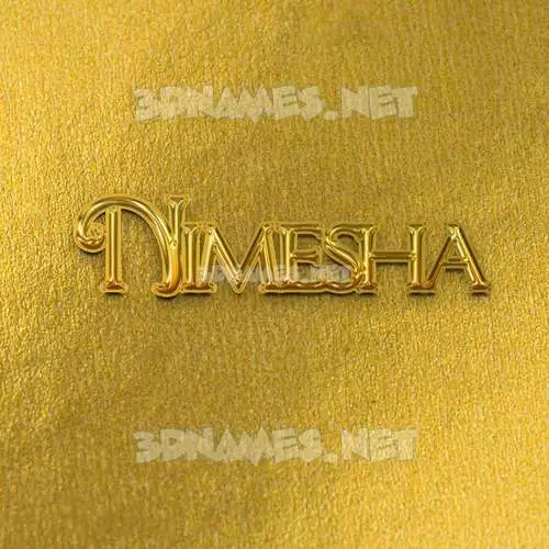 nimesha in All Gold style - 3D name wallpaper