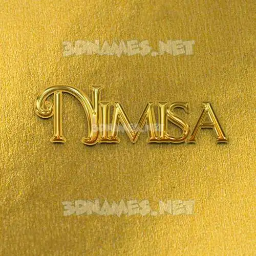 nimisa in All Gold style - 3D name wallpaper