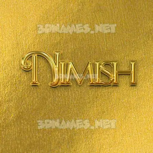 nimish in All Gold style - 3D name wallpaper