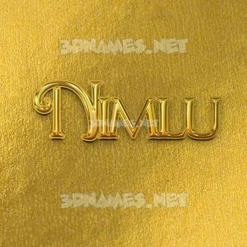 nimlu in All Gold style - 3D name wallpaper
