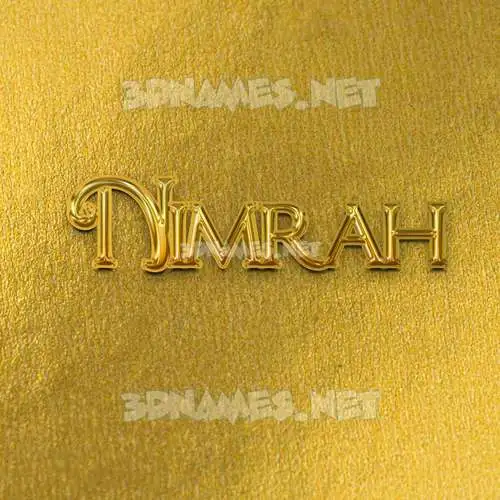 nimrah in All Gold style - 3D name wallpaper