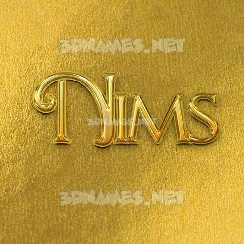 nims in All Gold style - 3D name wallpaper