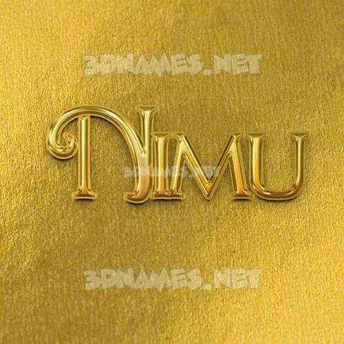 nimu in All Gold style - 3D name wallpaper