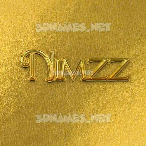 nimzz in All Gold style - 3D name wallpaper