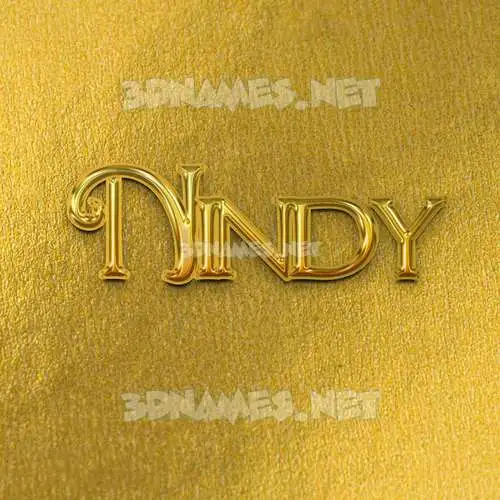 nindy in All Gold style - 3D name wallpaper