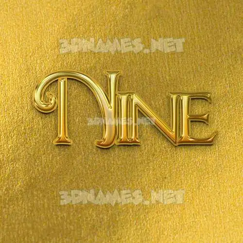 nine in All Gold style - 3D name wallpaper