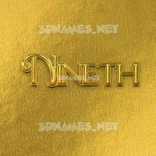 nineth in All Gold style - 3D name wallpaper nineth in All Gold style - 3D name wallpaper