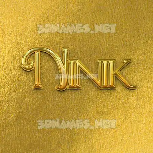 ninik in All Gold style - 3D name wallpaper
