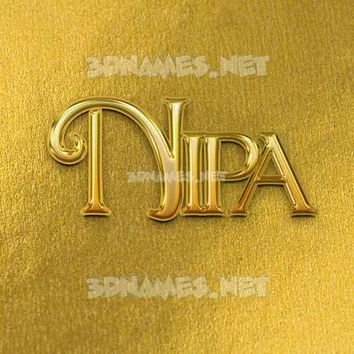 nipa in All Gold style - 3D name wallpaper