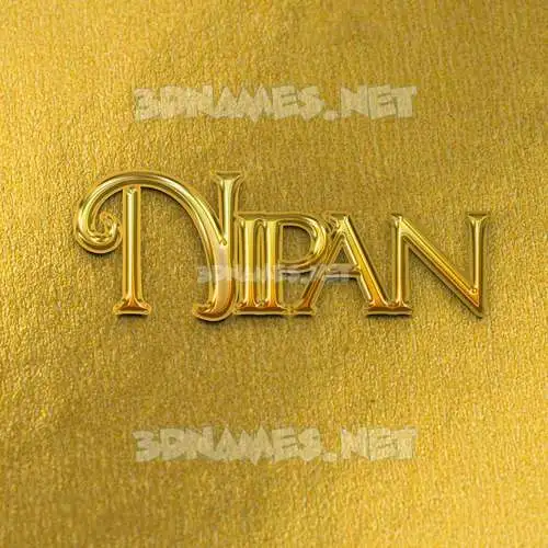 nipan in All Gold style - 3D name wallpaper