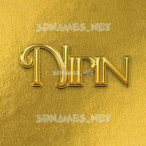 nipin in All Gold style - 3D name wallpaper