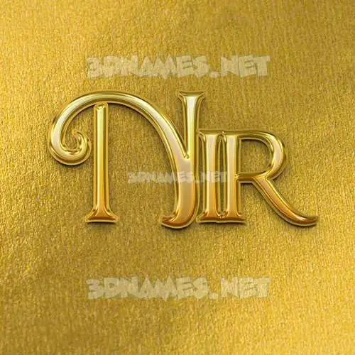 nir in All Gold style - 3D name wallpaper