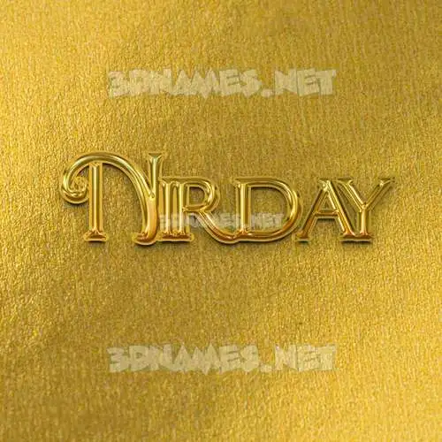 nirday in All Gold style - 3D name wallpaper