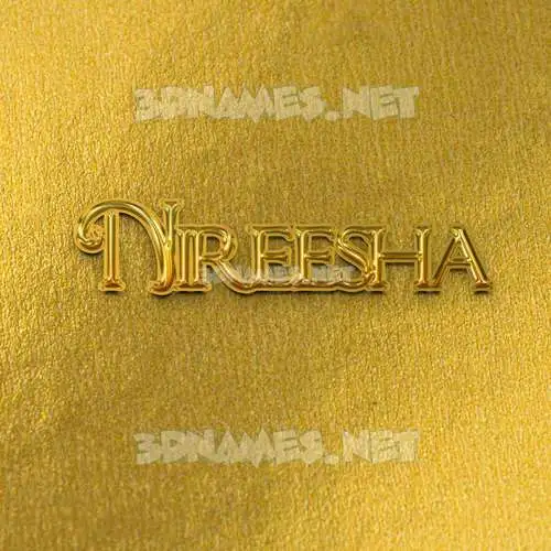 nireesha in All Gold style - 3D name wallpaper