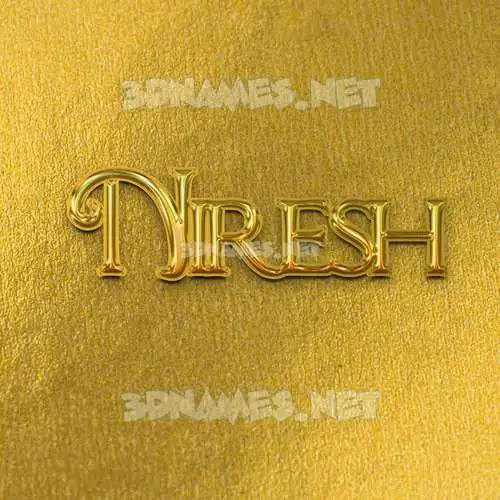 niresh in All Gold style - 3D name wallpaper