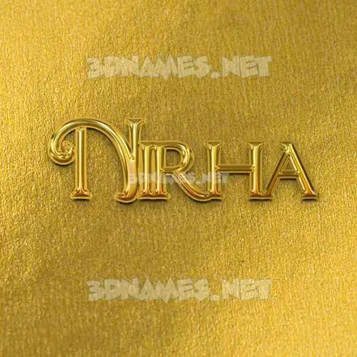 nirha in All Gold style - 3D name wallpaper