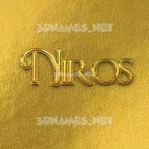 niros in All Gold style - 3D name wallpaper