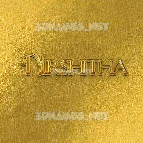 nirshitha in All Gold style - 3D name wallpaper