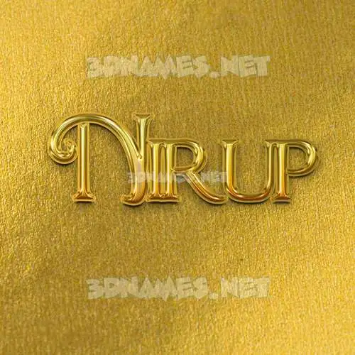 nirup in All Gold style - 3D name wallpaper