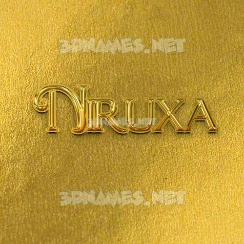 niruxa in All Gold style - 3D name wallpaper