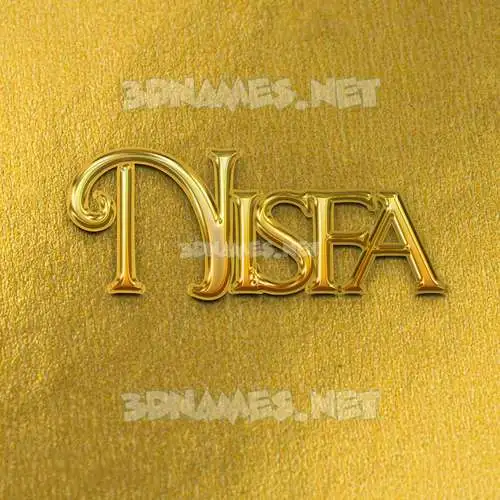 nisfa in All Gold style - 3D name wallpaper nisfa in All Gold style - 3D name wallpaper
