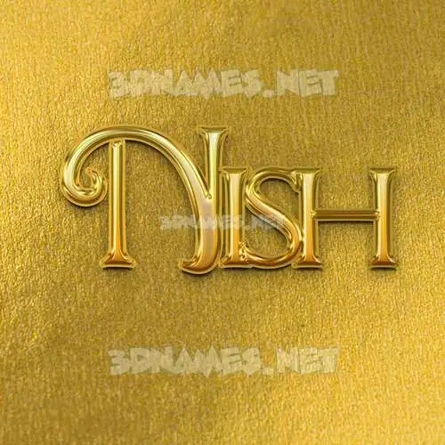 nish in All Gold style - 3D name wallpaper nish in All Gold style - 3D name wallpaper