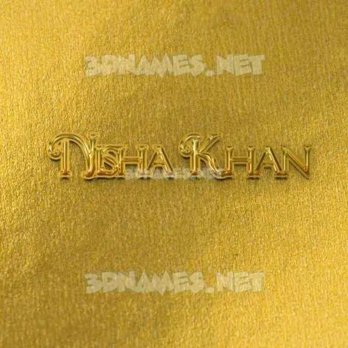 nisha khan in All Gold style - 3D name wallpaper nisha khan in All Gold style - 3D name wallpaper