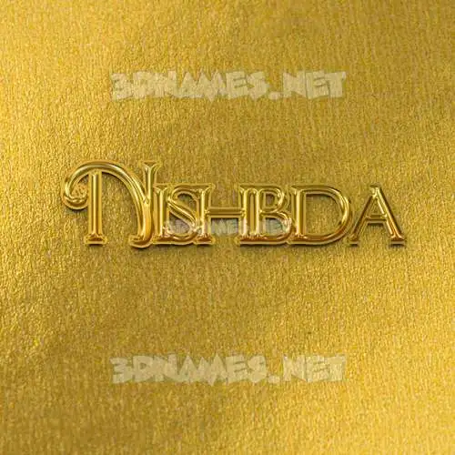 nishbda in All Gold style - 3D name wallpaper nishbda in All Gold style - 3D name wallpaper