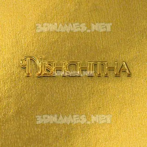 nishchitha in All Gold style - 3D name wallpaper