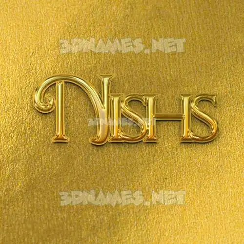 nishs in All Gold style - 3D name wallpaper nishs in All Gold style - 3D name wallpaper