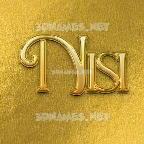 nisi in All Gold style - 3D name wallpaper