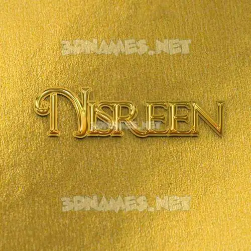 nisreen in All Gold style - 3D name wallpaper