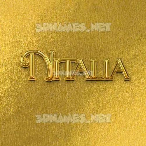 nitalia in All Gold style - 3D name wallpaper