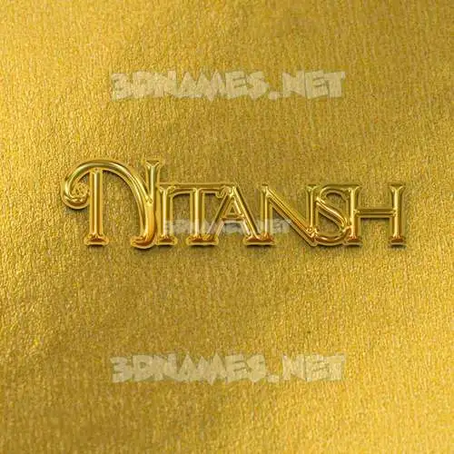 nitansh in All Gold style - 3D name wallpaper