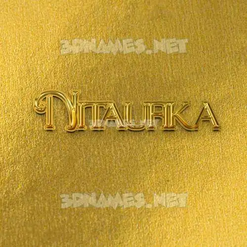 nitaufika in All Gold style - 3D name wallpaper