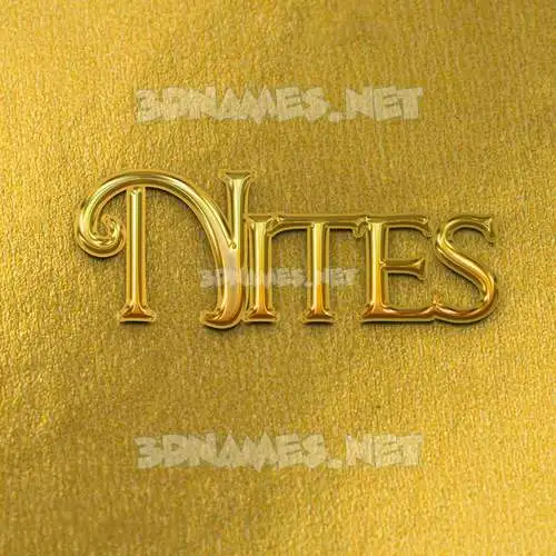 nites in All Gold style - 3D name wallpaper
